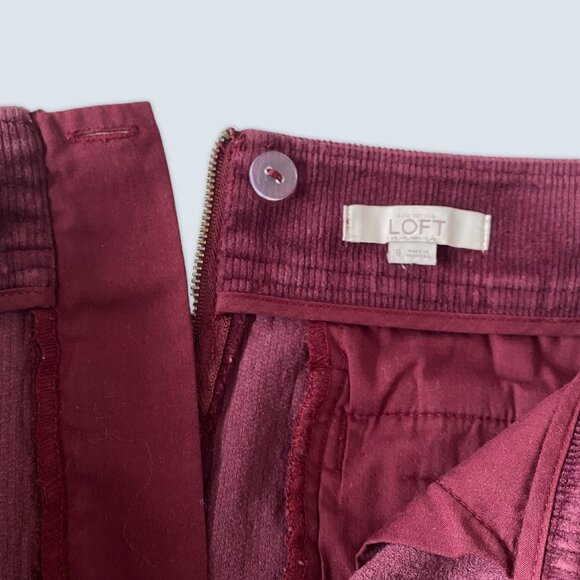 Loft Purple/Maroon Corduroy-style Skirt Sz 8 - Picture 3 of 7